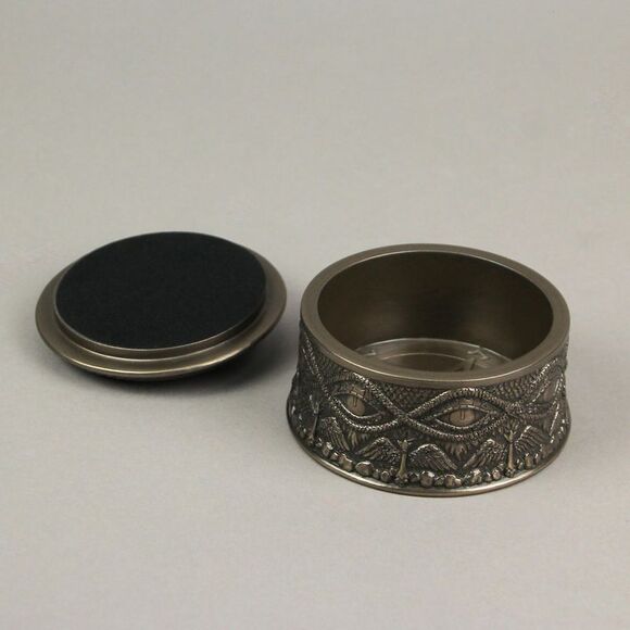 Baphomet With Pentagram Bronze Finished Round Trinket Box Wicca Pagan - Picture 5 of 5